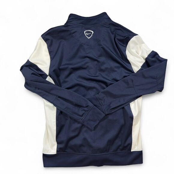 Nike Track Jacket Men L Navy White Polyester Dri-Fit Full Zip - Picture 2 of 5